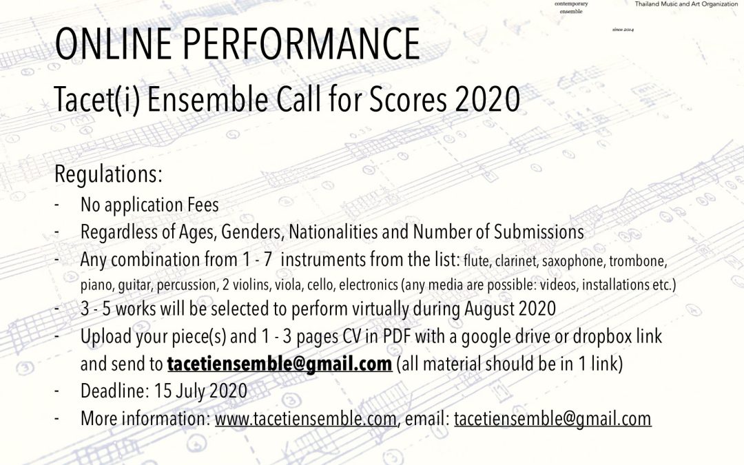 Call for Scores: Tacet(i) Ensemble for 2020