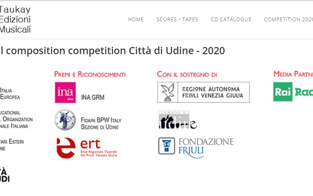 International Composition Competition Citta’ di Udine – 13th edition (2020)