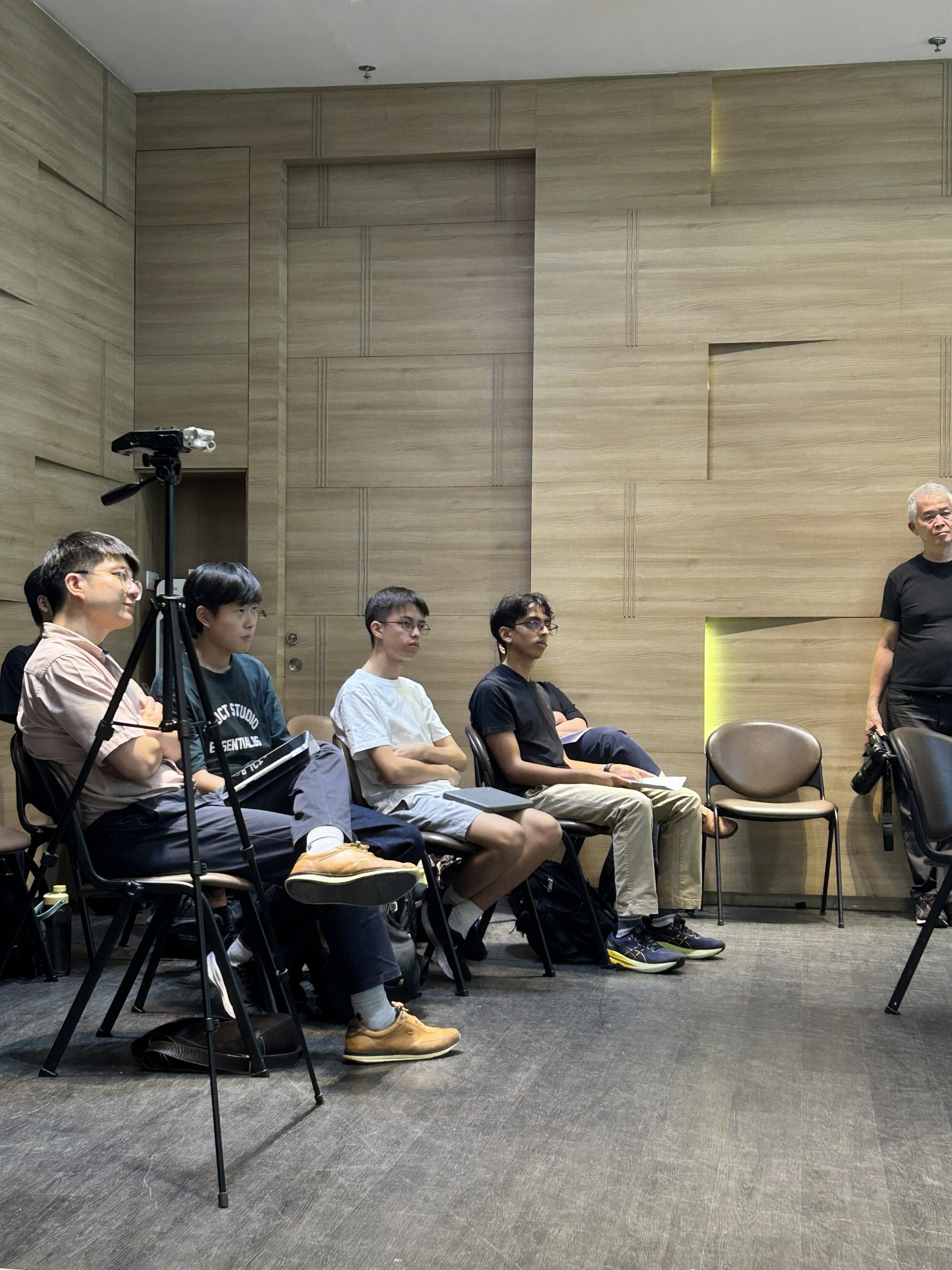 Young composers and their mentors observe rehearsals of Estene's 'Why'